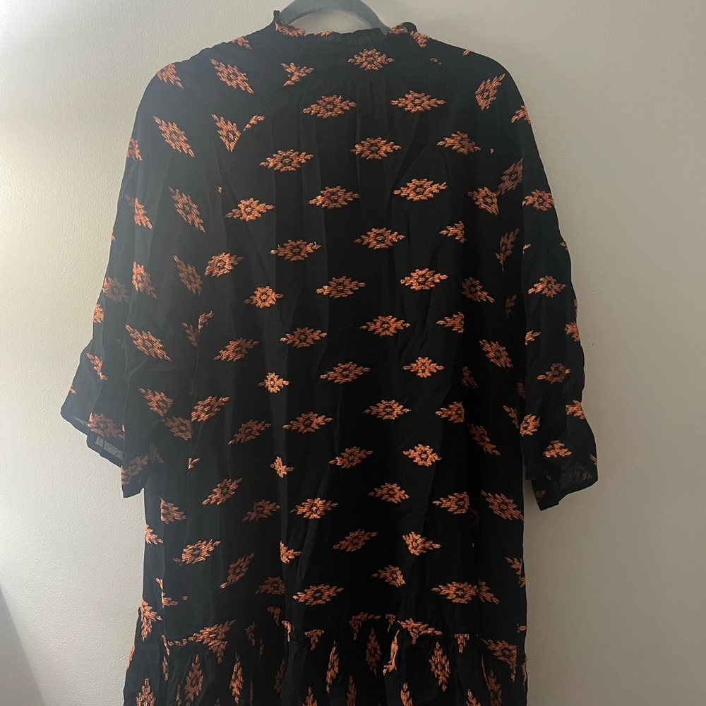 RHODE Black Dress with Orange Pattern